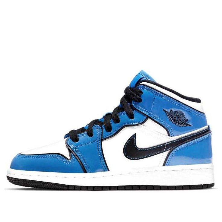 With Original Box - (GS) Air Jordan 1 Mid SE 'Signal Blue' BQ6931