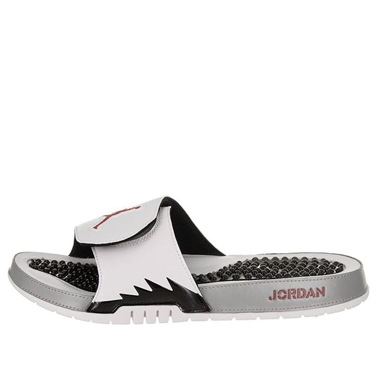 With Original Box Air Jordan Hydro 5 Slide White Red Silver