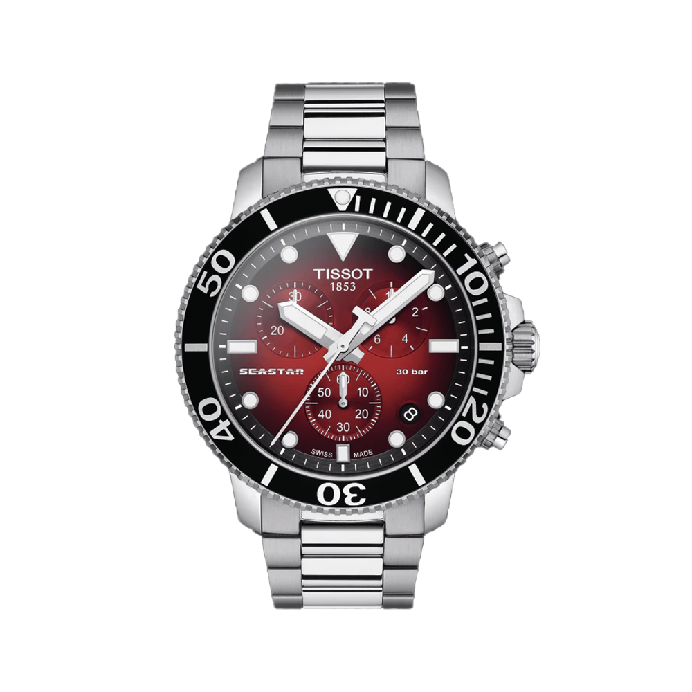 AAA Copy - With original box Tissot SEASTAR Red Dial Stainless Steel Mens Watch - T1204171142100