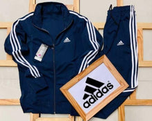 Load image into Gallery viewer, 4way Lycra Side Stripe Full Sleeves Regular Fit Mens Tracksuit
