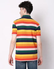 Load image into Gallery viewer, 7 Shores Cotton Stripes Half Sleeves Round Neck Mens T-Shirt
