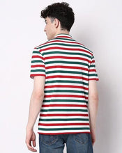 Load image into Gallery viewer, 7 Shores Cotton Stripes Half Sleeves Round Neck Mens T-Shirt
