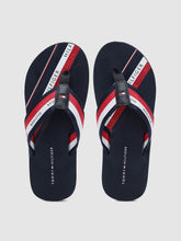 Load image into Gallery viewer, c7148792-cabc-4696-bc0d-063bc1f043dc1592207294580-Tommy-Hilfiger-Men-Navy-Blue-Red-Striped-Thong-Flip-Flops-7-1.jpg
