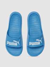 Load image into Gallery viewer, f38a5957-4e18-4694-a962-df6de29921571601436978638-Puma-Unisex-Blue-Printed-Divecat-v2-Sliders-5811601436977571-1.jpg
