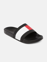 Load image into Gallery viewer, fdc210cb-63c8-426c-a68d-bf00dd5d40421626350125186-Tommy-Hilfiger-Men-Black-Red-Colourblocked-Sliders-66416263-2.jpg
